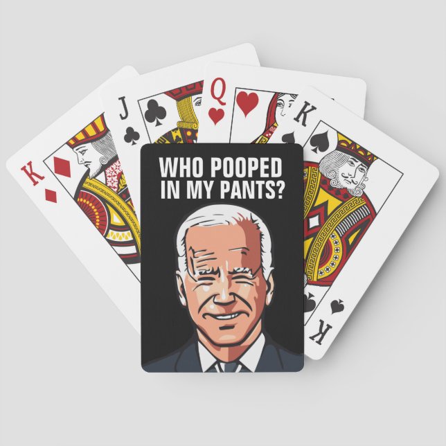 JOE BIDEN FUNNY WHO POOPED? PLAYING CARDS (Back)