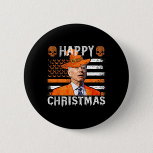 Joe Biden Happy Halloween Happy Christmas US Flag 6 Cm Round Badge