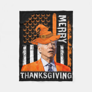 Joe Biden Happy Halloween Merry Thanksgiving Us Fl Fleece Blanket