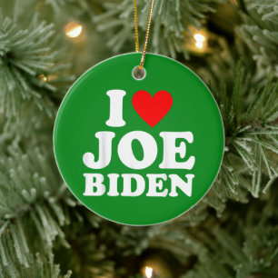 Joe Biden Heart Gift Ceramic Ornament