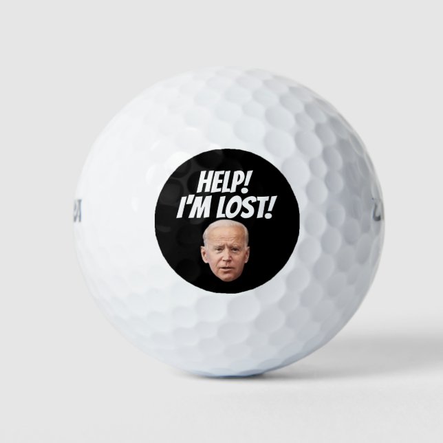 JOE BIDEN HELP! I'M LOST! FUNNY GOLF BALLS (Front)