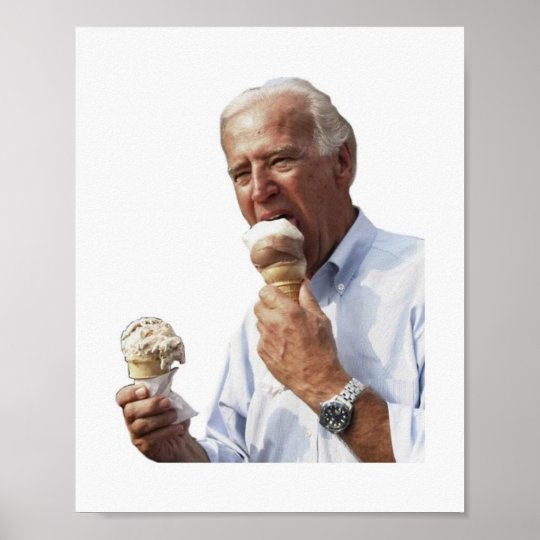 Joe Biden Ice Cream Meme Poster Zazzle Com Au