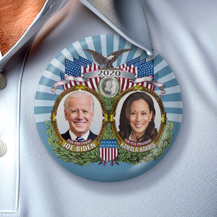 Joe Biden Kamala Harris 2020 Collectable Jugate 7.5 Cm Round Badge