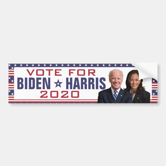 Joe Biden Kamala Harris 2020 Photos President Vice Bumper Sticker (Front)