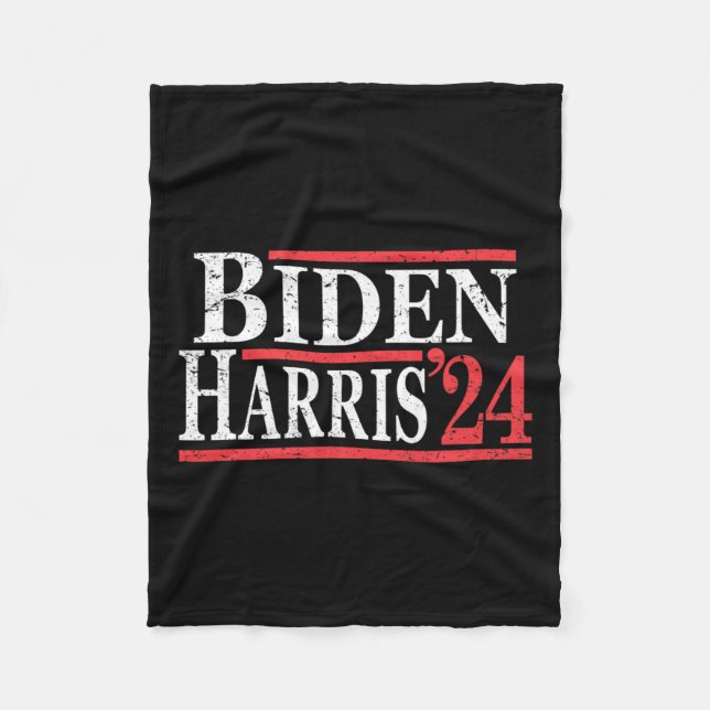 Joe Biden Kamala Harris 2024  Fleece Blanket (Front)