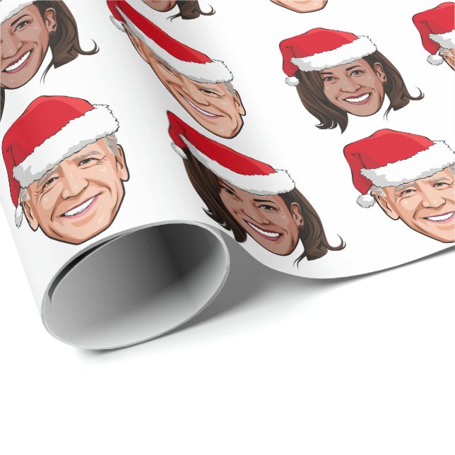 Joe Biden & Kamala Harris Christmas Wrapping Paper (Roll Corner)