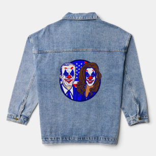  joe biden kamala harris clowns funny  denim jacket