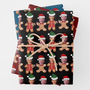Joe Biden Kamala Harris Custom Face Gingerbread Wrapping Paper Sheet