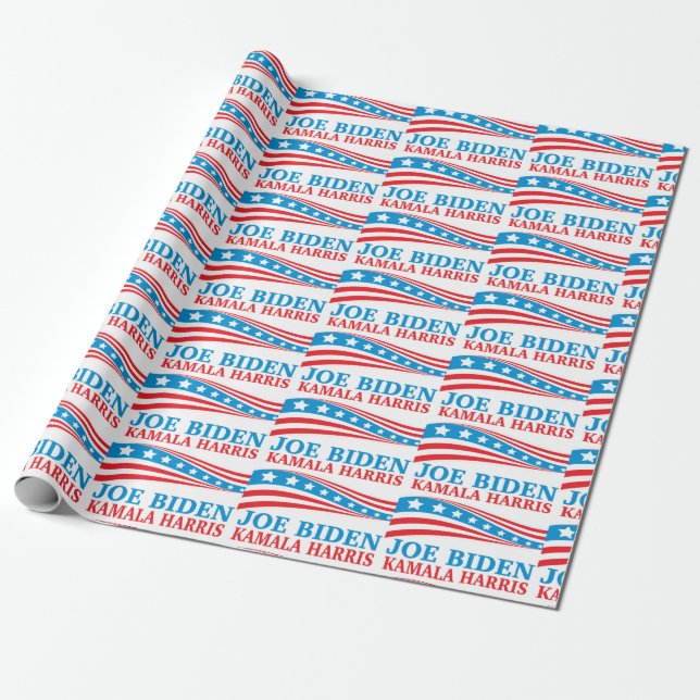 Joe Biden Kamala Harris for America Wrapping Paper (Unrolled)