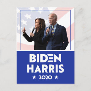 JOE BIDEN KAMALA HARRIS MICROPHONE Speech 2020 Postcard