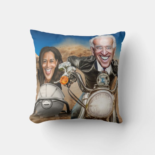 Joe Biden, Kamala Harris Ridin' to the White House Cushion (Front)