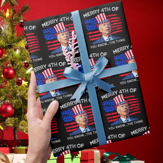 Joe Biden Merry 4th Of You Know The Thing Wrapping Paper (Creator Uploaded)