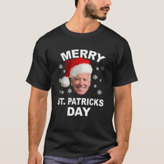 Joe Biden Merry St Patricks Day Funny Biden Santa  T-Shirt