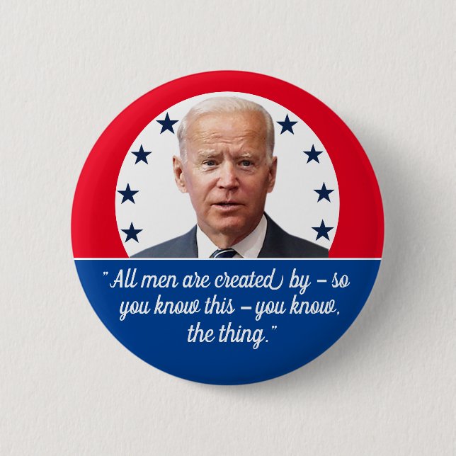 Joe Biden -- Orator 6 Cm Round Badge (Front)