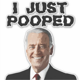 JOE BIDEN POOPED 8X8  DECAL STICKER