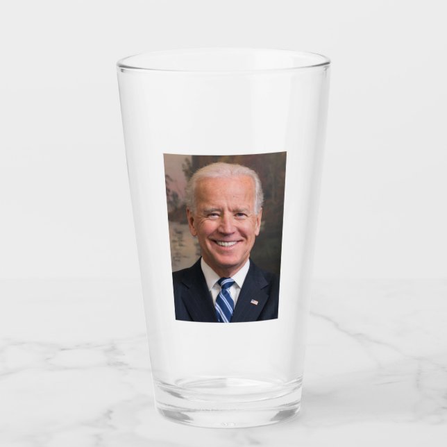 Joe Biden Portrait Photo Glass (Front)