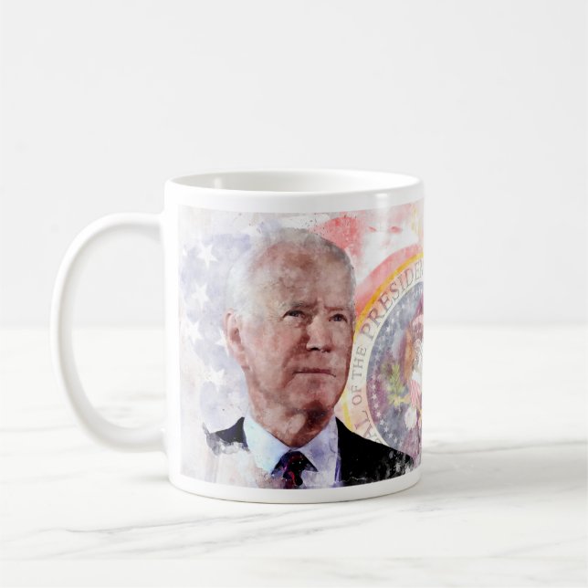 Joe Biden portrait, President of the United States Coffee Mug (Left)