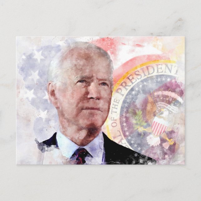 Joe Biden portrait, President of the United States Postcard (Front)