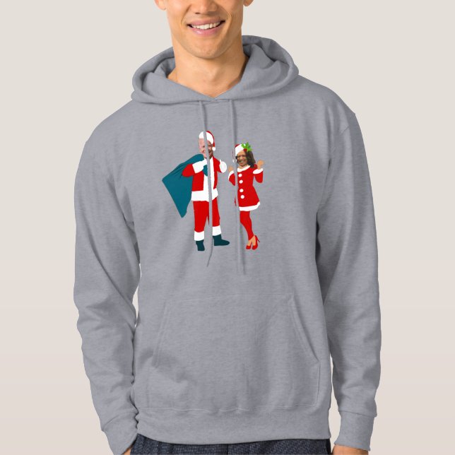 joe biden santa kamala harris blue christmas hoodie (Front)