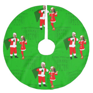 joe biden santa kamala harris christmas brushed polyester tree skirt
