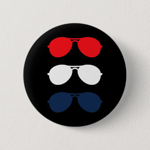 Joe Biden Sunglasses Red White Blue Fun Political 6 Cm Round Badge