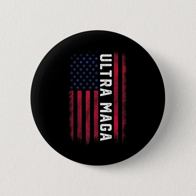 Joe Biden Ultra Maga  Ultra Maga America Flag  6 Cm Round Badge (Front)