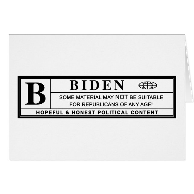 Joe Biden Warning Label (Front Horizontal)