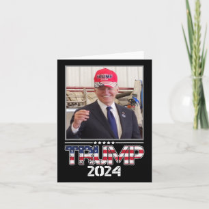 Joe Biden Wearing A Trump Hat Election 2024 Funny  Card