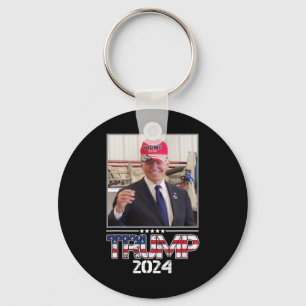 Joe Biden Wearing A Trump Hat Election 2024 Funny Key Ring