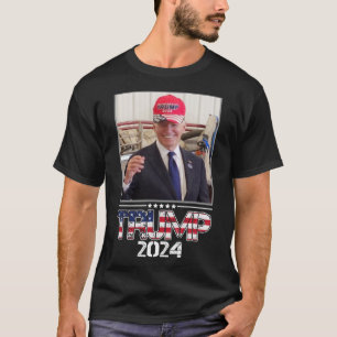 Joe Biden Wearing A Trump Hat Election 2024 Funny T-Shirt