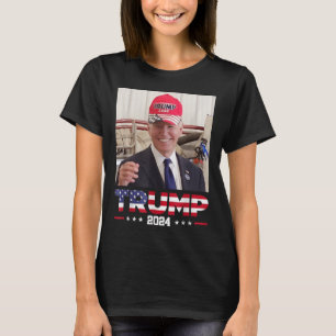 Joe Biden Wearing A Trump Hat T-Shirt