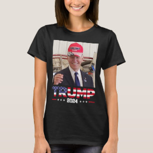 Joe Biden Wearing A Trump Hat  T-Shirt