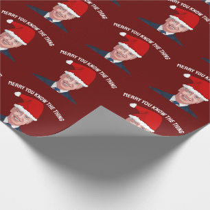 JOE BIDEN WEARING SANTA HAT THE THING WRAPPING PA PAPER