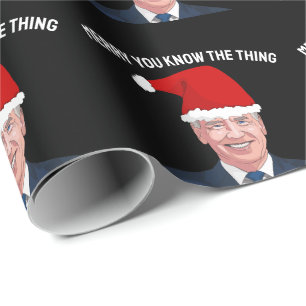 JOE BIDEN WEARING SANTA HAT THE THING WRAPPING PAP WRAPPING PAPER