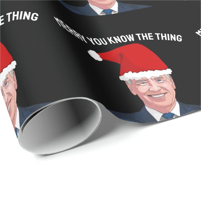 JOE BIDEN WEARING SANTA HAT THE THING WRAPPING PAP WRAPPING PAPER (Roll Corner)