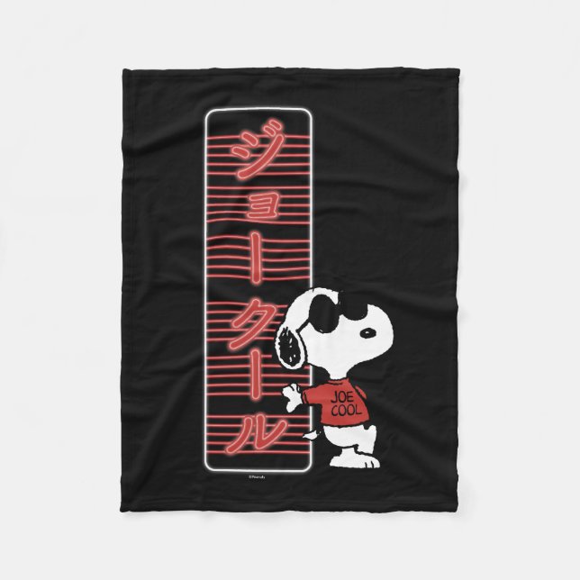 Joe Cool Japanese Neon Lights Fleece Blanket (Front)