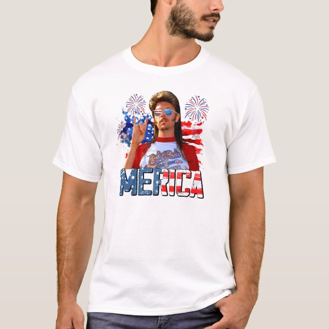 Joe Dirt Merica Funny 4Th Of July Independence Day T-Shirt (Front)