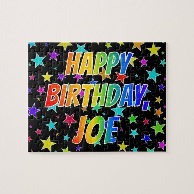 "JOE" First Name, Fun "HAPPY BIRTHDAY" Jigsaw Puzzle (Horizontal)