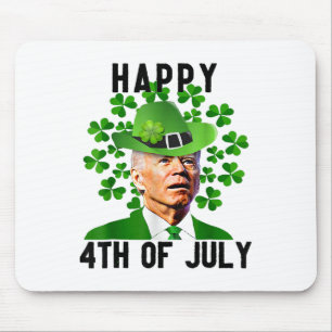 Joe Happy 4th Of July Confused Funny Biden St Patr Mouse Pad