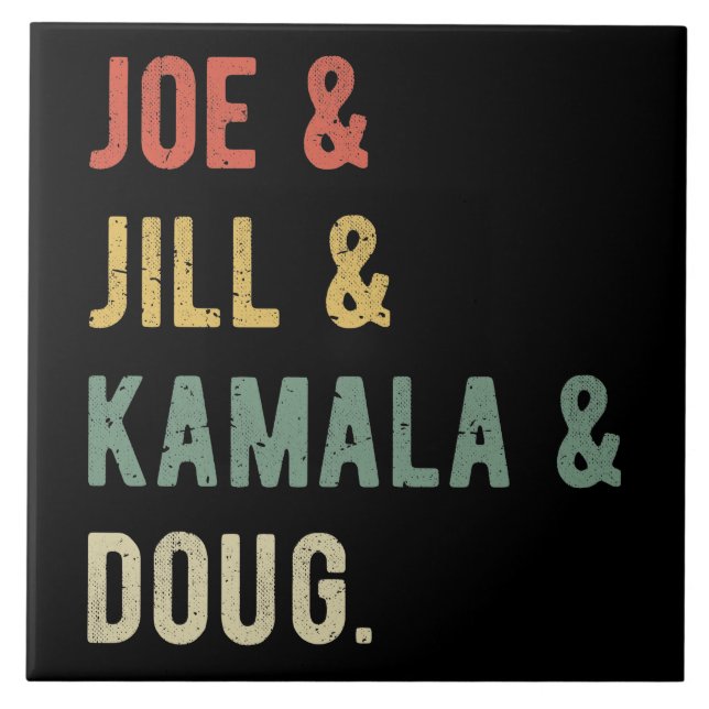 Joe & Jill & Kamala & Doug I Ceramic Tile (Front)