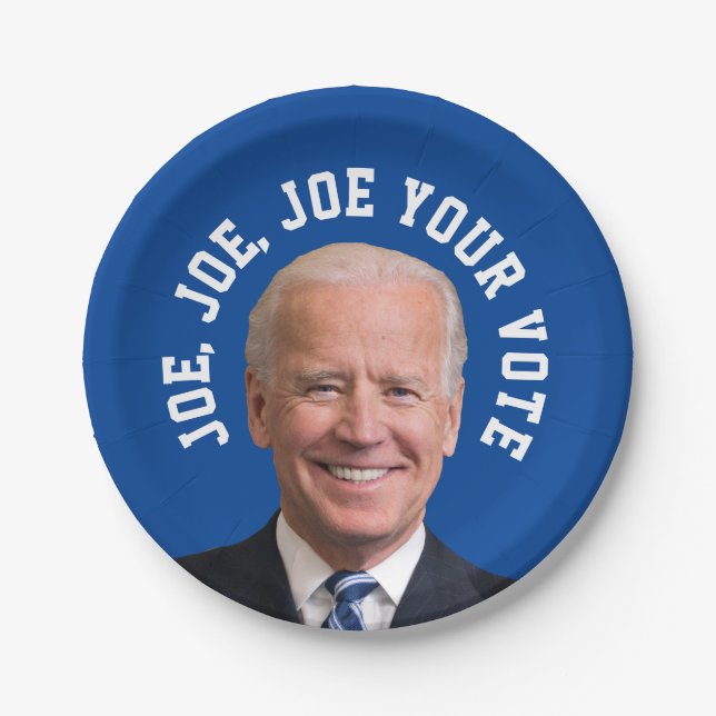 Joe, Joe, Joe Your Vote Paper Plate (Front)