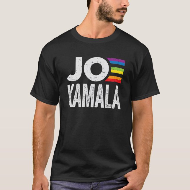 Joe Kamala Biden Harris 2020 Gay Rainbow LGBT Demo T-Shirt (Front)