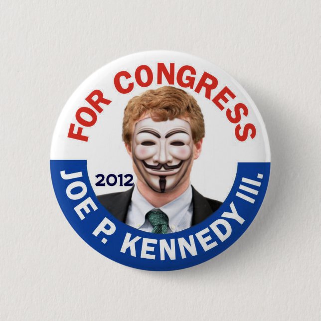 Joe Kennedy Anonymous Occupy 6 Cm Round Badge (Front)
