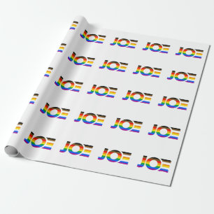 Joe LGBTQ Inclusive Pride Flag Wrapping Paper