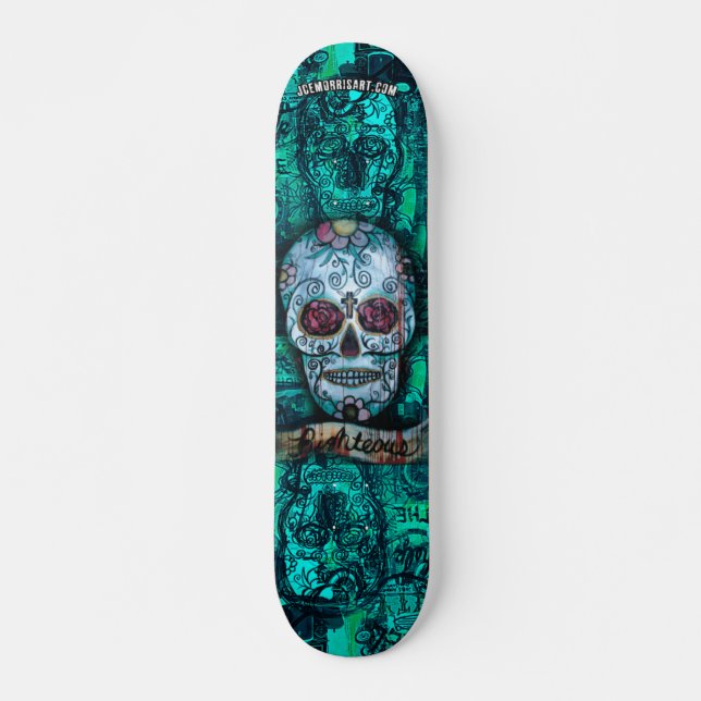 Joe morris Art Skull Deck Skateboard (Front)