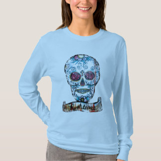 Joe Morris Sugar Skull Ladies long Sleeve T-Shirt