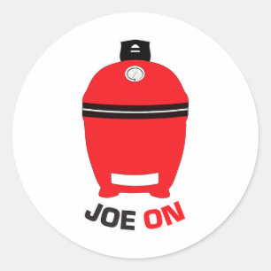Joe On Red Bbq Grilling Low And Slow Kamado Charco Classic Round Sticker
