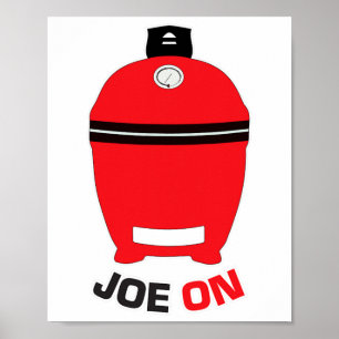 Joe On Red Bbq Grilling Low And Slow Kamado Charco Poster