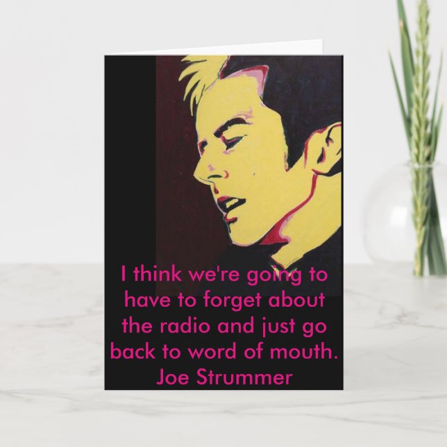 Joe Strummer The Clash 80's Blank Greeting Card (Front)