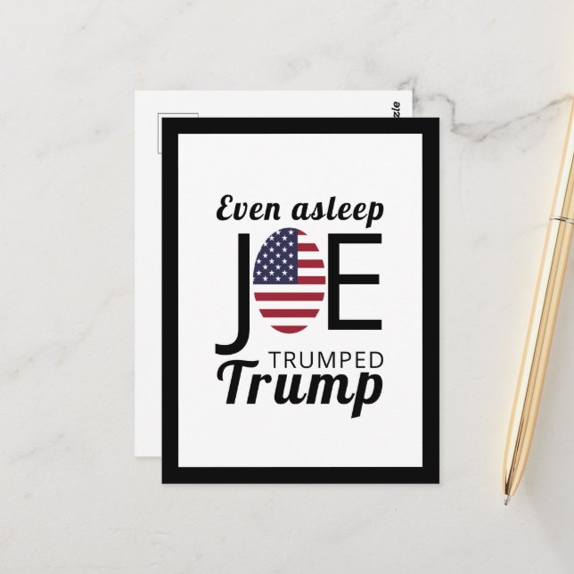 Joe Trumped Trump, American Flag Postcard (Front/Back In Situ)